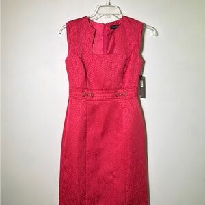 TAHARI NWT ASL Hot Pink Sleeveless "Shirley" Career Party City Chic Dress SZ 4